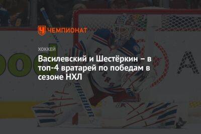 Василевский и Шестёркин – в топ-4 вратарей по победам в сезоне НХЛ