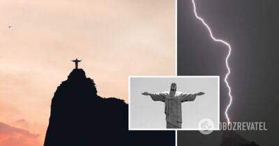 В Бразилии в статую Христа-Спасителя ударила молния – фото