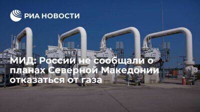 Глава департамента МИД: Россия не знает о планах Северной Македонии отказаться от газа