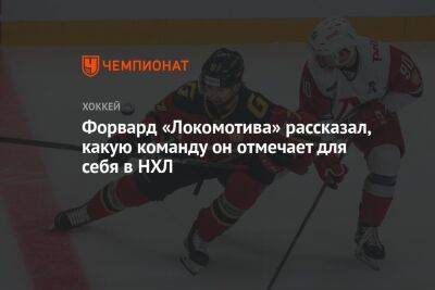 Форвард «Локомотива» рассказал, какую команду он отмечает для себя в НХЛ