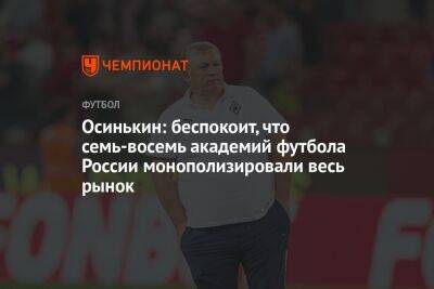 Осинькин: беспокоит, что семь-восемь академий футбола России монополизировали весь рынок