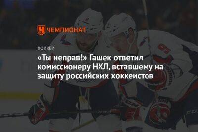 «Ты неправ!» Гашек ответил комиссионеру НХЛ, вставшему на защиту российских хоккеистов
