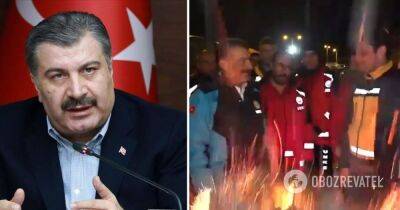 Землетрясение в Турции – во время интервью главы Минздрава Турции произошел взрыв – видео
