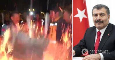 Землетрясение в Турции – во время интервью главы минздрава Турции произошел взрыв – видео