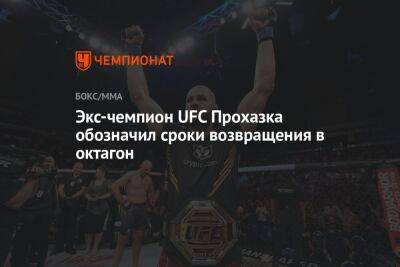 Экс-чемпион UFC Прохазка обозначил сроки возвращения в октагон