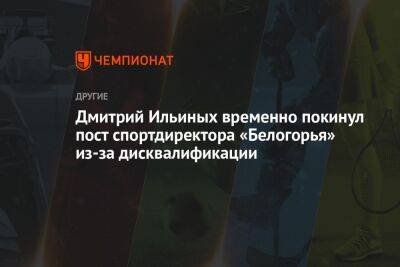 Дмитрий Ильиных временно покинул пост спортдиректора «Белогорья» из-за дисквалификации