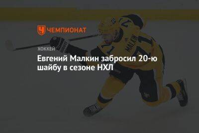 Евгений Малкин забросил 20-ю шайбу в сезоне НХЛ