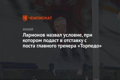 Ларионов назвал условие, при котором подаст в отставку с поста главного тренера «Торпедо»