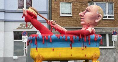 Путин в крови и медленный Шольц: главной темой карнавала в Германии стала война в Украине (фото)
