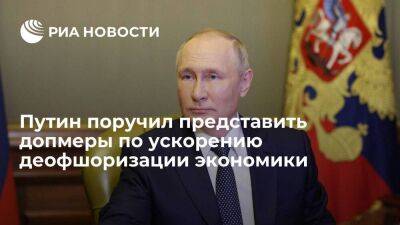 Путин поручил правительству представить допмеры по ускорению деофшоризации экономики