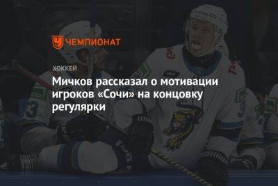 Мичков рассказал о мотивации игроков «Сочи» на концовку регулярки