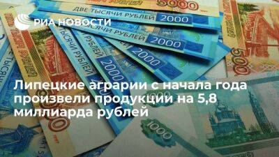 Липецкие аграрии с начала года произвели продукции на 5,8 миллиарда рублей