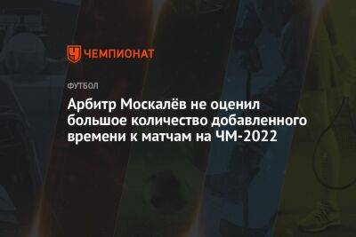 Арбитр Москалёв не оценил большое количество добавленного времени к матчам на ЧМ-2022
