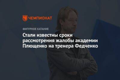 Стали известны сроки рассмотрения жалобы академии Плющенко на тренера Федченко