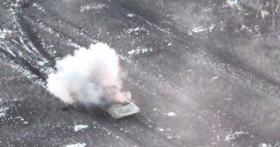 Средства РЭБ не помогли: дрон-камикадзе уничтожил российский БТР на передовой (видео)