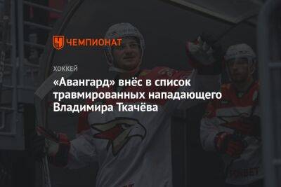 «Авангард» внёс в список травмированных лучшего бомбардира клуба Владимира Ткачёва