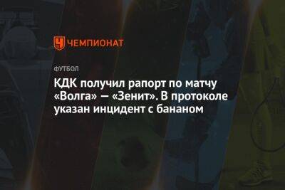 КДК получил рапорт по матчу «Волга» — «Зенит». В протоколе указан инцидент с бананом