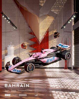 Постер Alpine F1, посвящённый Гран При Бахрейна