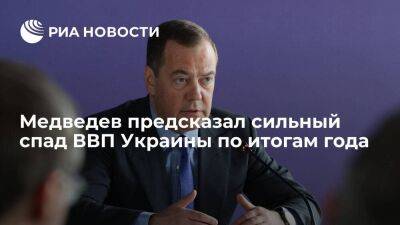 Медведев: по итогам года ВВП Украины может рухнуть еще на пять-десять процентов