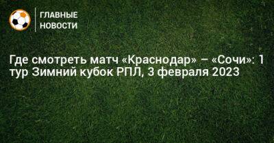 Где смотреть матч «Краснодар» – «Сочи»: 1 тур Зимний кубок РПЛ, 3 февраля 2023