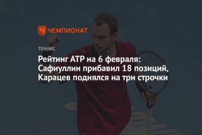Рейтинг ATP на 6 февраля: Сафиуллин прибавил 18 позиций, Карацев поднялся на три строчки