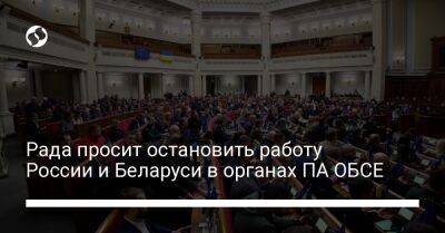 Рада просит остановить работу России и Беларуси в органах ПА ОБСЕ