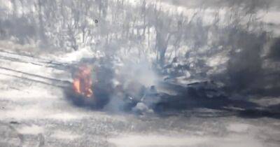Армия РФ за раз потеряла три танка Т-90С на минном поле под Угледаром (видео)