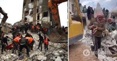 Землетрясение в Сирии – девочка родилась под завалами упавшего в результате землетрясения дома