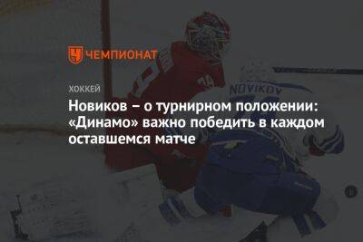 Новиков – о турнирном положении: «Динамо» важно победить в каждом оставшемся матче