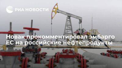 Новак: правительство будет следить за ситуацией с нефтью после введения эмбарго ЕС