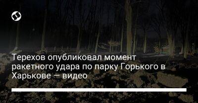 Терехов опубликовал момент ракетного удара по парку Горького в Харькове — видео
