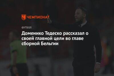 Доменико Тедеско - Доменико Тедеско рассказал о своей главной цели во главе сборной Бельгии - championat.com - Бельгия - Германия