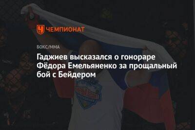Гаджиев высказался о гонораре Фёдора Емельяненко за прощальный бой с Бейдером