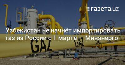 Узбекистан не начнёт импортировать газ из России с 1 марта — Минэнерго