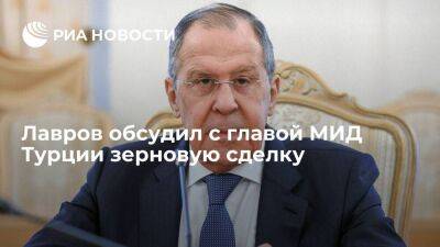 Лавров в беседе с Чавушоглу заявил, что зерновая сделка зависит от учета интересов России