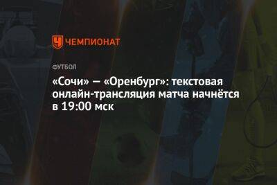 «Сочи» — «Оренбург»: текстовая онлайн-трансляция матча начнётся в 19:00 мск