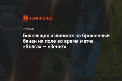 Болельщик извинился за брошенный банан на поле во время матча «Волга» — «Зенит»