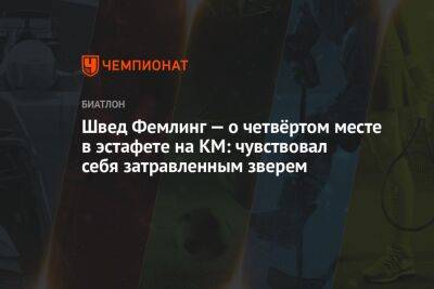 Швед Фемлинг — о четвёртом месте в эстафете на КМ: чувствовал себя затравленным зверем