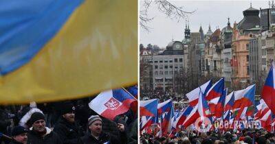 В Чехии протестующие пытались снять флаг Украины с музея – что известно