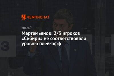 Мартемьянов: две трети игроков «Сибири» не соответствовали уровню плей-офф