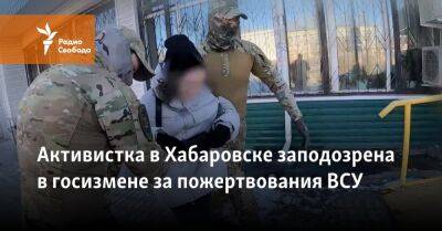 Активистка в Хабаровске заподозрена в госизмене за пожертвования ВСУ