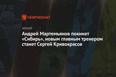 Андрей Мартемьянов покинет «Сибирь», новым главным тренером станет Сергей Кривокрасов