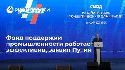 Путин заявил об эффективной работе фонда поддержки промышленности