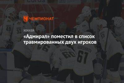 Кубок Гагарин - «Адмирал» поместил в список травмированных двух игроков - championat.com