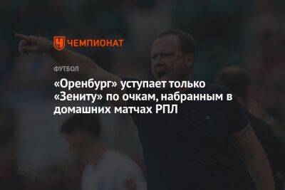 «Оренбург» уступает только «Зениту» по очкам, набранным в домашних матчах РПЛ