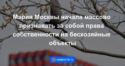 Мэрия Москвы начала массово признавать за собой права собственности на бесхозяйные объекты
