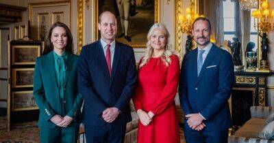 Кейт Миддлтон в идеальном зеленом костюме встретилась с принцем и принцессой Норвегии
