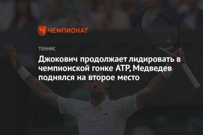 Джокович продолжает лидировать в чемпионской гонке ATP, Медведев поднялся на второе место