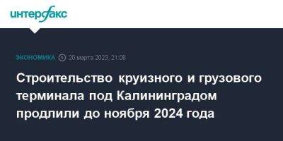 Строительство круизного и грузового терминала под Калининградом продлили до ноября 2024 года