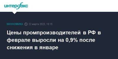 Цены промпроизводителей в РФ в феврале выросли на 0,9% после снижения в январе - smartmoney.one - Москва - Россия